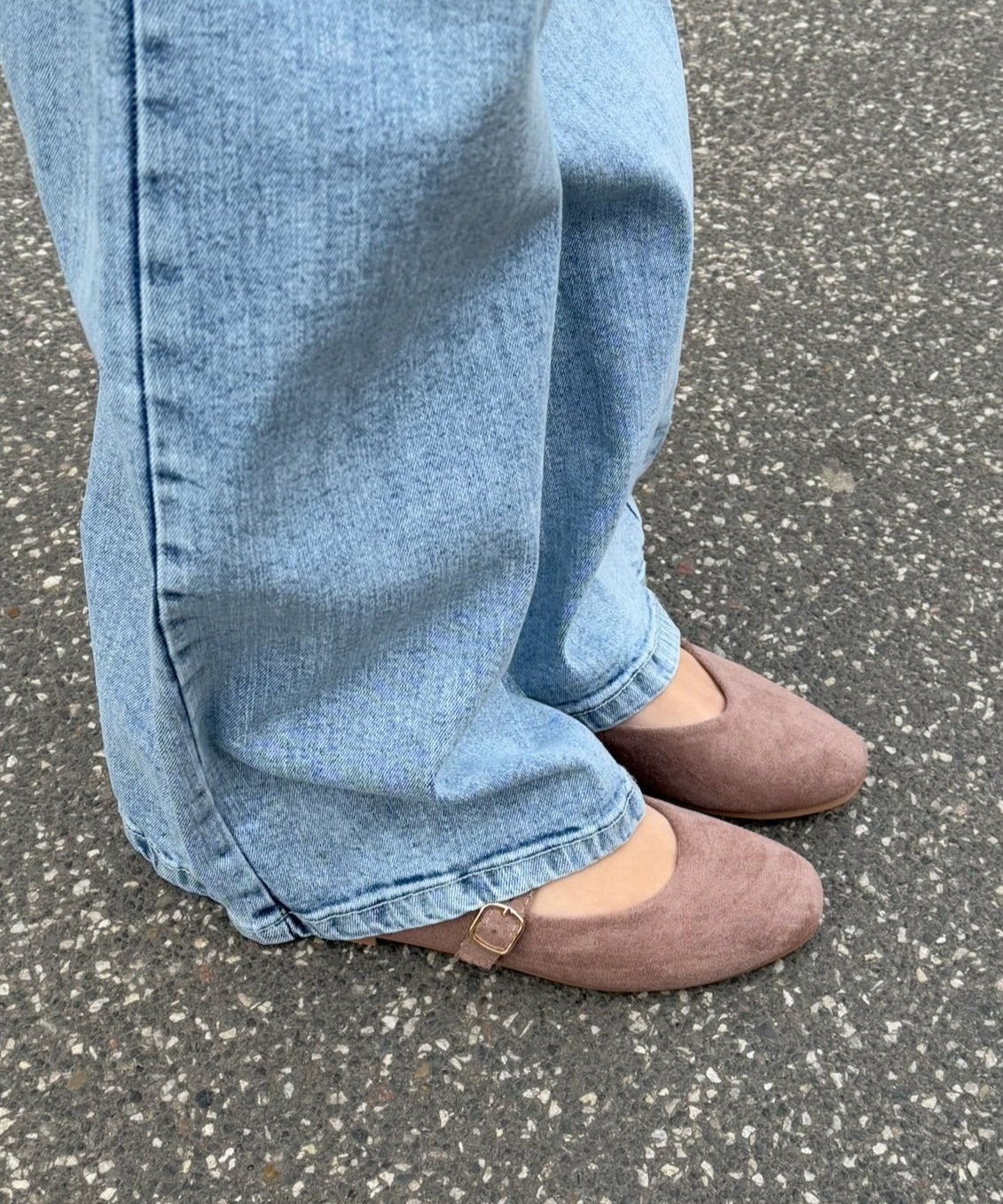 Suede Ballerina - Taupe - ByStenholt.dk