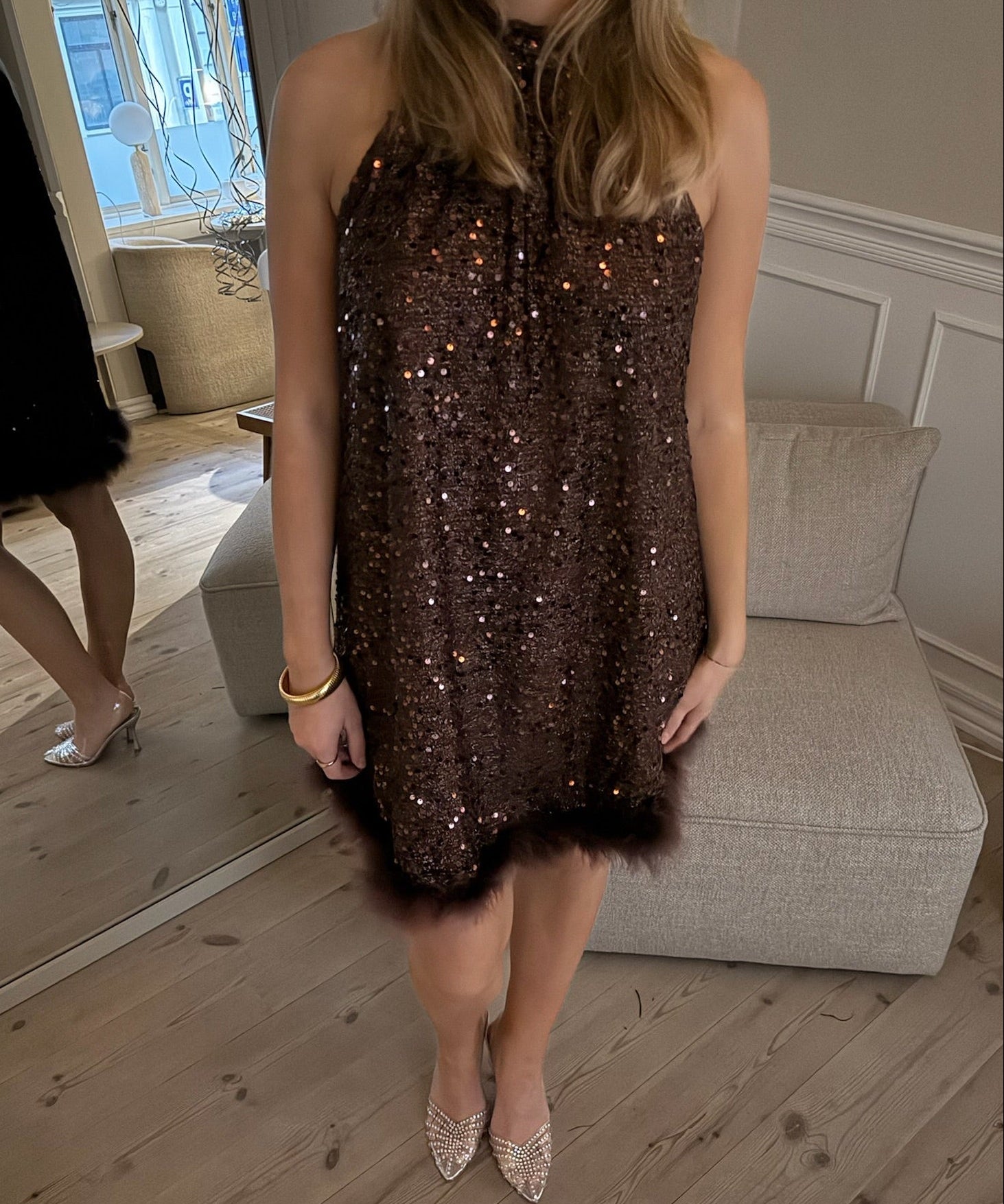 Thea Paillet Kjole - Mørkebrun - ByStenholt.dk