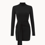 Tie Waist Mini Kjole - Sort - ByStenholt.dk