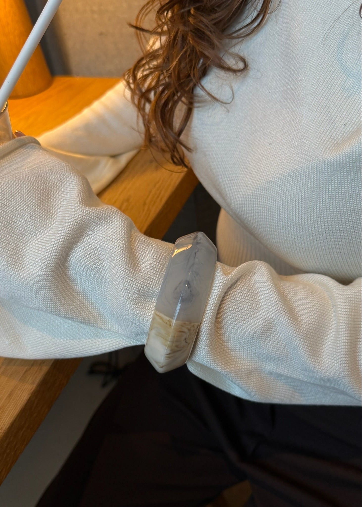 Tofarvet Chunky Bangle - Blå - ByStenholt.dk