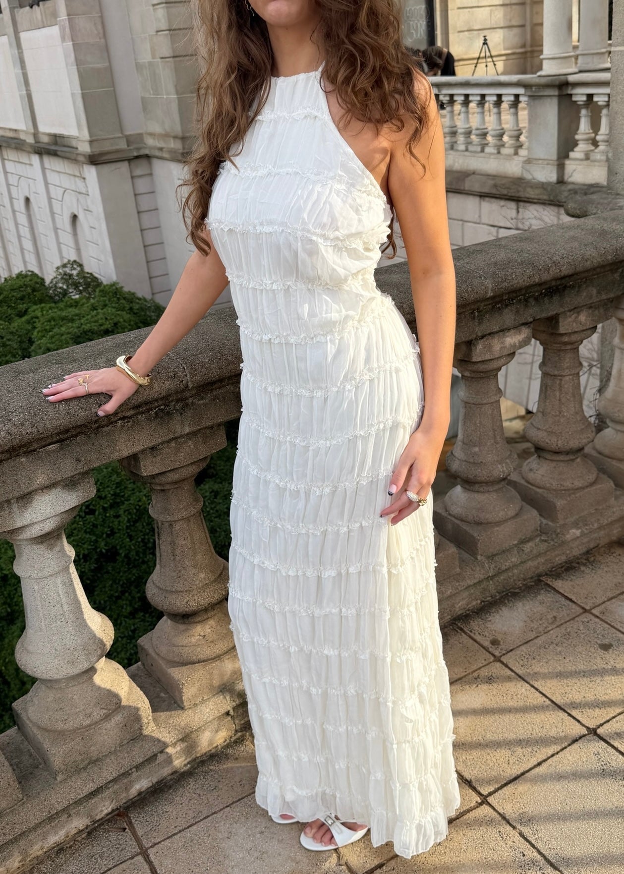 Valeria Mesh Maxi Kjole - Hvid - ByStenholt.dk