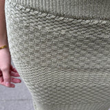 Zoe Knitted Maxi Skirt - Khaki